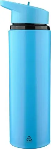 Bidón acero reciclado Zeno 500 ml con pajita