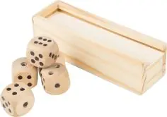 Juego de 5 dados de madera de haya
