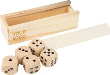 Juego de 5 dados de madera de haya