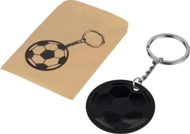 Llavero acero inox reciclado caucho diseño balón espejo