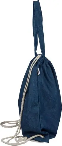 Bolsa mochila denim reciclado cordones 40x38 asas largas