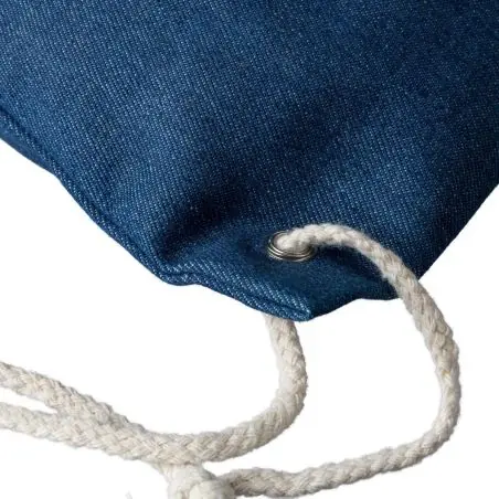 Bolsa mochila denim reciclado cordones 40x38 asas largas