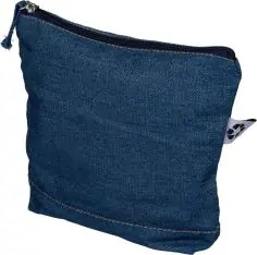 Neceser denim reciclado 21x18.5cm cremallera etiqueta
