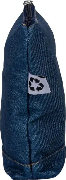 Neceser denim reciclado 21x18.5cm cremallera etiqueta