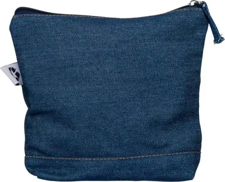 Neceser denim reciclado 21x18.5cm cremallera etiqueta