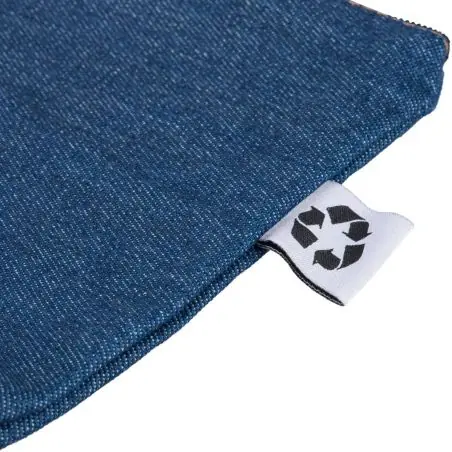 Neceser denim reciclado 21x18.5cm cremallera etiqueta