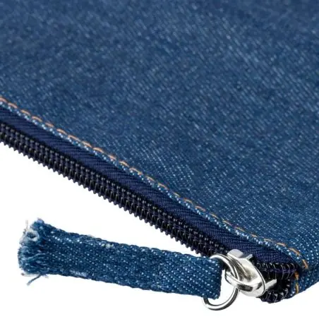 Neceser denim reciclado 21x18.5cm cremallera etiqueta