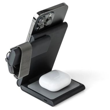 Cargador inalámbrico 3 en 1 ABS reciclado 15W plegable