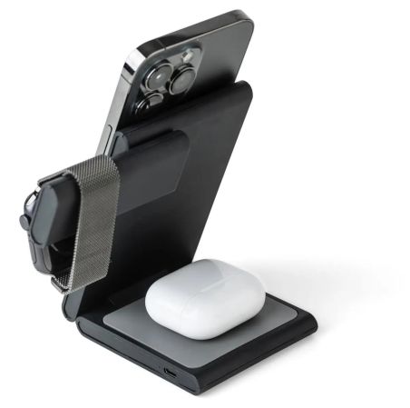 Cargador inalámbrico 3 en 1 ABS reciclado 15W plegable