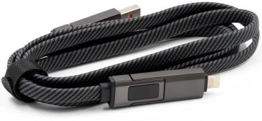 Cable nailon reciclado 4 en 1 120 cm 65W tipo C Lightning
