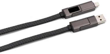 Cable nailon reciclado 4 en 1 120 cm 65W tipo C Lightning