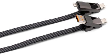 Cable nailon reciclado 4 en 1 120 cm 65W tipo C Lightning