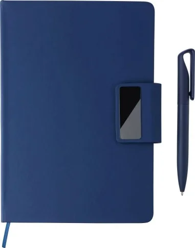 Set oficina Roan libreta PU y bolígrafo aluminio