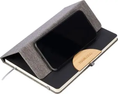 Cuaderno A5 RPET 300D soporte móvil