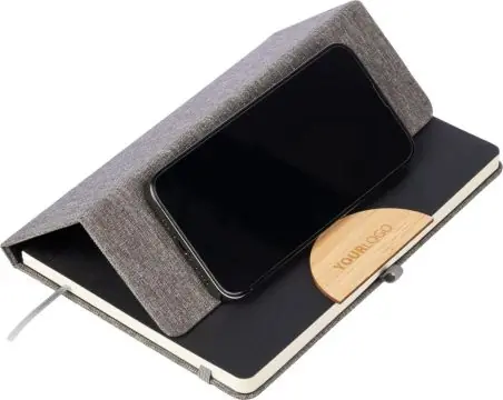 Cuaderno A5 RPET 300D soporte móvil