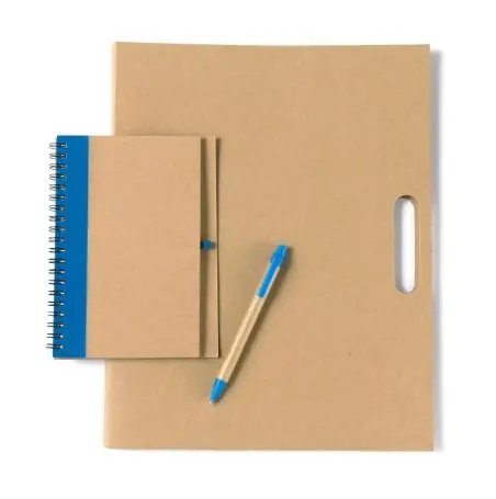 Carpeta cartón FSC set escritura memos bloc bolígrafo