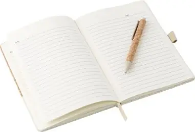 Set cuaderno corcho lino y bolígrafo