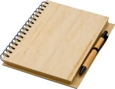 Libreta A5 bambú con bolígrafo