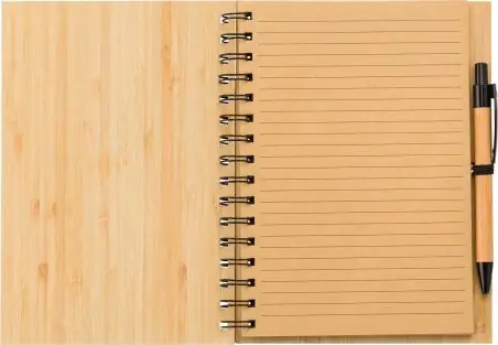 Libreta A5 bambú con bolígrafo