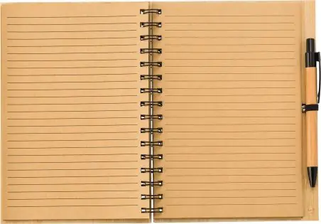Libreta A5 bambú con bolígrafo