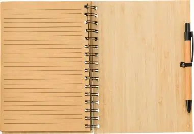 Libreta A5 bambú con bolígrafo