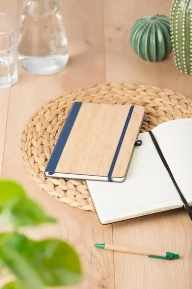 Cuaderno A5 tapa bambú 96 páginas