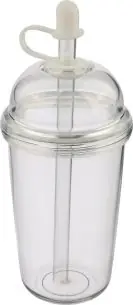 Vaso rPET Glow 500 ml tapa rosca pajita silicona frío