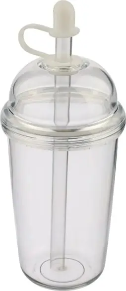 Vaso rPET Glow 500 ml tapa rosca pajita silicona frío