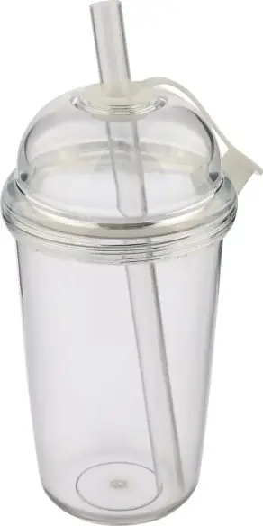 Vaso rPET Glow 500 ml tapa rosca pajita silicona frío