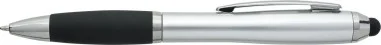 Bolígrafo ABS reciclado grip caucho stylus negro
