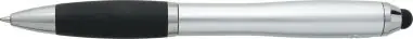 Bolígrafo ABS reciclado grip caucho stylus negro
