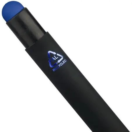 Bolígrafo aluminio reciclado caucho negro puntero