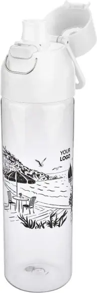 Botella Tritan Dune 750 ml cuerpo transparente cierre botón