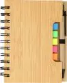 Libreta símil bambú con memos y bolígrafo - Imagen 1