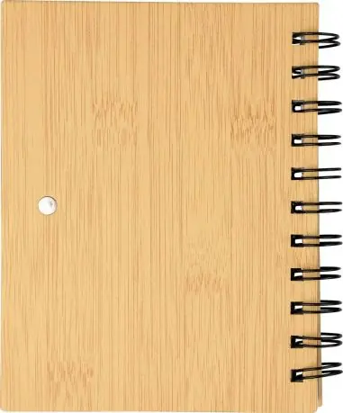 Libreta símil bambú con memos y bolígrafo