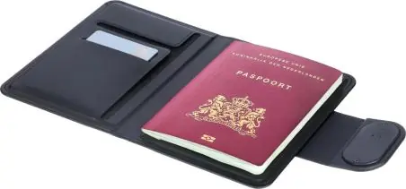 Portapasaportes PU reciclado localizador FindMy FindHub