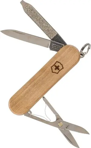Navaja Victorinox Classic SD Wood nogal 5 funciones caja