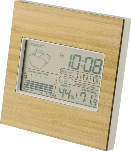 Estación meteorológica bambú ABS soporte clima hora