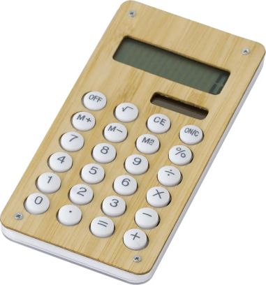 Calculadora bambú ABS solar 8 dígitos laberinto pila