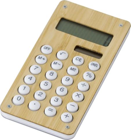 Calculadora bambú ABS solar 8 dígitos laberinto pila