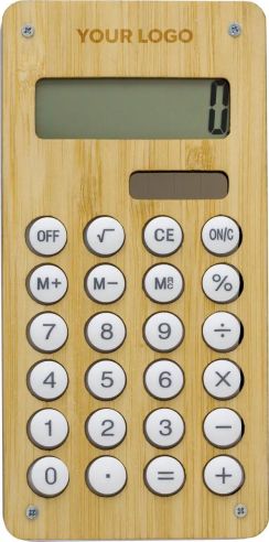 Calculadora bambú ABS solar 8 dígitos laberinto pila