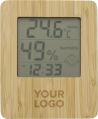 Estación meteorológica bambú ABS reloj temperatura - Imagen 4