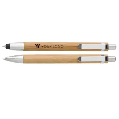 Set escritura bambú con bolígrafo y portaminas