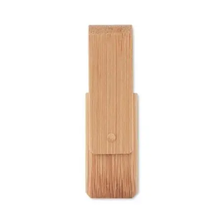 Memoria USB 16GB bambú cubierta giratoria carbono