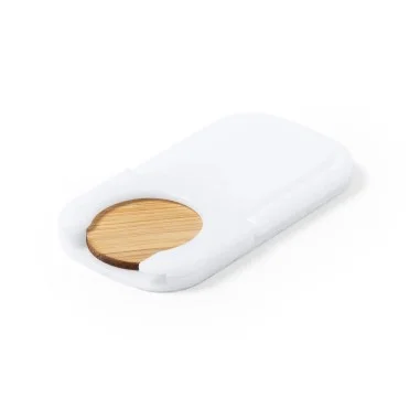 Soporte móvil con ficha de carrito de bambú