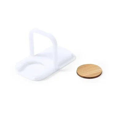 Soporte móvil con ficha de carrito de bambú