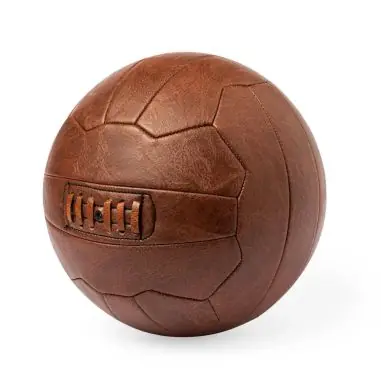 Balón fútbol retro de polipiel con bolsa reciclada