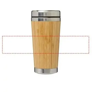 Vaso acero inox doble pared 450 ml bambú tapa deslizante