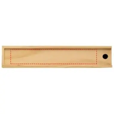 Set 12 lápices colores estuche madera tapa regla deslizante