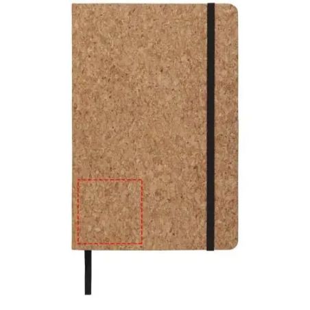 Libreta A5 tapa corcho goma negra 80h papel rayado 70g